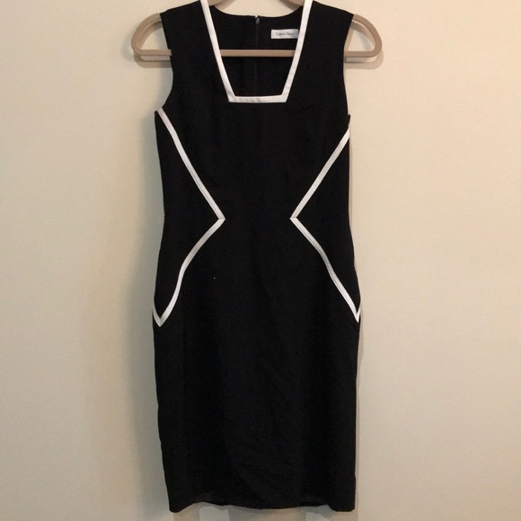 Calvin Klein Dresses Black And White Sheath Dress Poshmark